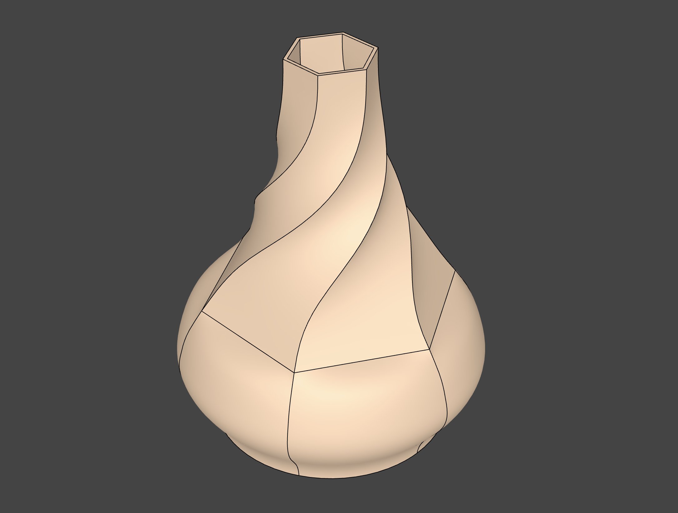 Twisted Hexagonal Vase